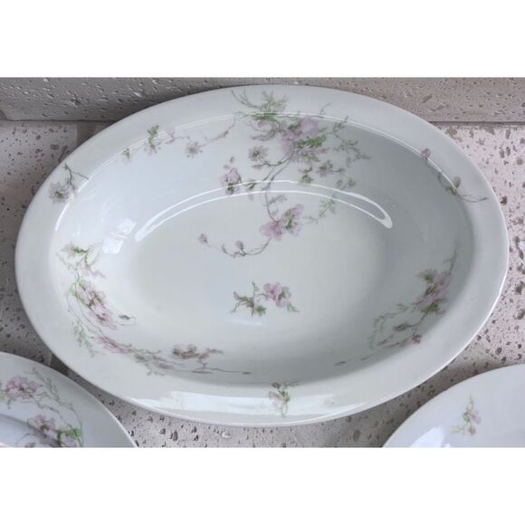 Vintage GDA CH Field Haviland Limoges France Floral Dinner Plates & Serving Dish - Picture 4 of 15